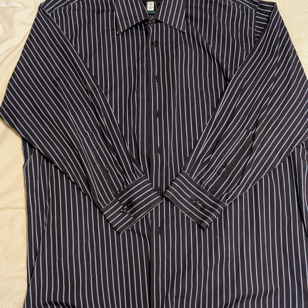 Van Heusen Black/Light blue Striped Shirt